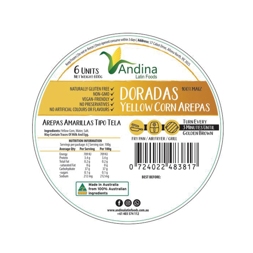 Yellow Corn Arepa Doradas (600g)