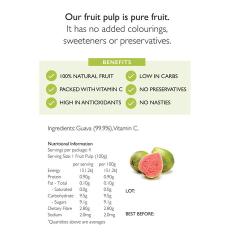 Guava Fruit Pulp (4x100g Sachets)